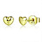 925 Sterling Silver Stud Earrings, Heart, with 925 Stamp, Real 18K Gold Plated, 4x4mm