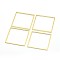 Brass Linking Rings, Cadmium Free & Nickel Free & Lead Free, Square, Real 18K Gold Plated, 35x35x1mm