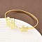 Marine Organism Brass Cuff Bangles for Women, Real 18K Gold Plated, Turtle, Inner Diameter: 2-5/8 inch(6.75cm)