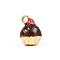 Alloy Enamel Charms, Golden, Cake, Coffee, 11.5x8.5mm, Hole: 1.6mm