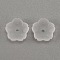 Glass Charms, Flower Petal, White, 10x9.5x3mm, Hole: 1.2mm