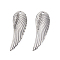 Tarnish Resistant 304 Stainless Steel Pendants, Wing, Stainless Steel Color, 31.5x11x2mm, Hole: 1.2mm