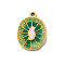 304 Stainless Steel Enamel Pendants, Ion Plating(IP), Golden, Kiwi Fruit, 14.5x11x1.5mm, Hole: 1.2mm