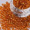 6/0 Glass Seed Beads, Silver Lined Round Hole, Round, Orange Red, 4mm, Hole: 1.5mm, about 442 beads/30g