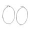 Tarnish Resistant 201 Stainless Steel Hoop Earrings, Stainless Steel Color, 52x50x2mm, 12 Gauge, Pin: 0.8mm