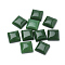 Natural White Jade Cabochons, Dyed, Square, Dark Green, 10x10x5mm