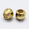925 Sterling Silver Beads Spacer, Faceted, Round, Real 18K Gold Plated, 6x5mm, Hole: 2.4mm