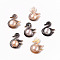 Natural Black Lip Shell Pendants, Duck, 27x21x7mm, Hole: 1.2mm