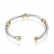 316 Surgical Stainless Steel Torque Cuff Bangles, Golden & Stainless Steel Color, 2 inchx2-3/8 inch(52x59mm)