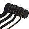 4 Rolls 4 Styles Single Face Velvet Gold Edged Ribbon for Bowknot Making, Party Decoration, Black, 3/8~1-5/8 inch(10~40mm), about 3 yards/roll, 1 roll/style