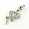 Tibetan Style Alloy Pendant Rhinestone Settings, Snake, Cadmium Free & Lead Free, Antique Silver, Fit For 1.5mm Rhinestone, 49.5x21.5x5mm, Hole: 2mm, about 156pcs/1000g