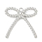 Alloy Pendants, Rack Plating, Bowknot, Platinum, 36x37x6mm, Hole: 2.7mm