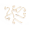 304 Stainless Steel Earring Hooks, Golden, 20x12x1.8mm, 22 Gauge, Pin: 0.6mm