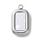 304 Stainless Steel Acrylic Pendants, with Imitation Shell, Platinum, Rectangle, 18.5x11.5x4mm, Hole: 1.8mm