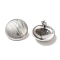 Non-Tarnish 304 Stainless Steel Stud Earrings, Textured Flat Round, Stainless Steel Color, 25mm