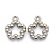 CCB Plastic Star Charms, Platinum, 17x13x3mm, Hole: 2mm