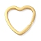 Ion Plating(IP) 304 Stainless Steel Keychain Clasps, Heart, Real 18K Gold Plated, 31x31x3mm, Inner Diameter: 23x25mm