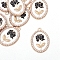 Light Gold Tone Alloy Enamel Pendants, with Plastic Imitation Pearls, Oval with Rose Charm, White, 27x19mm