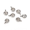 Tarnish Resistant 201 Stainless Steel Pendant Rhinestone Settings, For Pointed Back Rivoli Rhinestone, Flat Round, Stainless Steel Color, Fit for 4mm Rhinestone, 9.5x6.5x3.5mm, Hole: 2mm