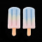 Flocky Resin Beads, Half Drilled Beads, Ice Cream, Cornflower Blue, 37.5x15.5x5.5mm, Hole: 1.2mm
