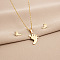 304 Stainless Steel Pendant Necklaces & Stud Earrings Sets, Golden, Paw Print, 460~500mm