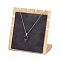 Bamboo Necklace Display Stand, L-Shaped Long Chain Display Stand, Gray, 11.2x1.1x11.8cm