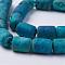 Electroplated Natural Druzy Geode Agate Bead Strands, Barrel, Light Blue, 8~8.5x6mm, Hole: 0.5mm, about 24pcs/strand, 7.87 inch