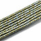 Electroplate Non-magnetic Synthetic Hematite Beads Strands, Column, Yellow Green, 1.5x1mm, Hole: 0.5mm, about 377~383pcs/strand, 15.75 inch~15.94 inch(40cm~40.5cm)