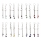 10 Pairs 10 Styles Brass Moon Dangle Earrings, with Natural Mixed Stone Beads and 304 Stainless Steel Cable Chains, Left and Right, Stainless Steel Color, 88mm, 1 pair/style
