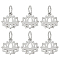 6Pcs Hollow 925 Sterling Silver Lotus Charms, with 925 Stamp, Silver, 11x11.5x1.5mm, Hole: 4mm