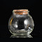 Glass Bead Containers, Wishing Bottles, with Cork, Round, 6.5x6.5cm
