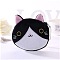 Cute Cat Velvet Zipper Wallets with Tag Chain, Coin Purses, Change Purse for Women & Girls, White, 12.5x11.5cm