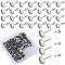 100Pcs Flat Round Stainless Steel Stud Earring Settings, with 200Pcs Ear Nuts, Stainless Steel Color, 8mm, Pin: 0.8mm, Tray: 6mm