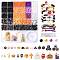 Halloween Theme DIY Bracelets Making Kit, Including Glass Seed Beads, Opaque Acrylic Beads, Handmade Polymer Clay Beads, Zinc Alloy Lobster Claw Clasps, Golden, 4~22mm, Hole: 1~4mm