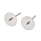 304 Stainless Steel Stud Earring Findings, Platinum, 14x8mm