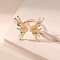 Zinc Alloy Adjustable Cuff Open Rings for Women, Butterfly, Golden, Inner Diameter: Adjustable