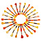 Polyester Embroidery Floss, Cross Stitch Threads, Orange, 1mm, about 8.75 Yards(8m)/Bundle, 25 colors, 1 bundle/color, 25 bundles