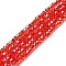 Glass Beads Strands, AB Color Plated, Faceted, Bicone, Red, 2.9~3.3x2mm, Hole: 0.5mm, about 135~140pcs/strand, 38~40cm