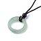 Natural Green Aventurine Ring Pendant Necklace with Nylon Cord for Women, 27.95 inch(71cm)