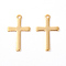 201 Stainless Steel Pendants, Cross, Golden, 20.5x12.5x0.8mm, Hole: 1.4mm