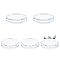 K9 Glass Eyelash Extension Pads, Grafting Eyelashes Tools, Flat Round & Hexagon, Clear, 5pcs/set