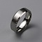 Matte Style 304 Stainless Steel Wide Band Finger Rings for Women Men, Plain Band Rings, Stainless Steel Color, 6mm, Inner Diameter: US Size 8 1/4(18.2mm)