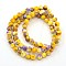 Synthetic Ocean White Jade Beads Strands, Dyed, Round, Yellow, 6mm, Hole: 1mm, about 64~68pcs/strand, 15.3 inch