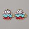 Alloy Enamel Pendants, Golden, Cartoon Tea Cup with Cat Charm, Turquoise, 20x22.5x1.5mm, Hole: 1.6mm