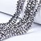 Electroplate Transparent Glass Beads Strands, Full Plated, Faceted, Rondelle, Silver Plated, 8x6mm, Hole: 1mm, about 60~62pcs/strand, 39~40cm