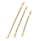 3Pcs 3 Styles 304 Stainless Steel Cuban Link Chain Bag Extender Chains, with Alloy Swivel Clasps, Bag Replacement Accessories, Golden, 165~243mm, 1pc/style