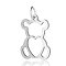 Tarnish Resistant 201 Stainless Steel Pendants, Bear, Stainless Steel Color, 18.5x14x1mm, Hole: 3mm