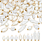ABS Imitation Pearl Acrylic Pendant, with Brass Findings, Mixed Shapes, Floral White, 16~29x8~10.5x7~8mm, Hole: 2.3~3mm, 5style, 20pcs/style, 100pcs/set