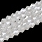 Imitation Jade Electroplate Glass Beads Strands, Pearl Luster Plated, Faceted, Bicone, White, 4x4mm, Hole: 0.8mm, about 80~85pcs/strand, 30~32cm