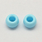 Opaque Acrylic European Beads, Large Hole Rondelle Beads, Light Sky Blue, 8~9x6mm, Hole: 4mm, about 2200pcs/500g